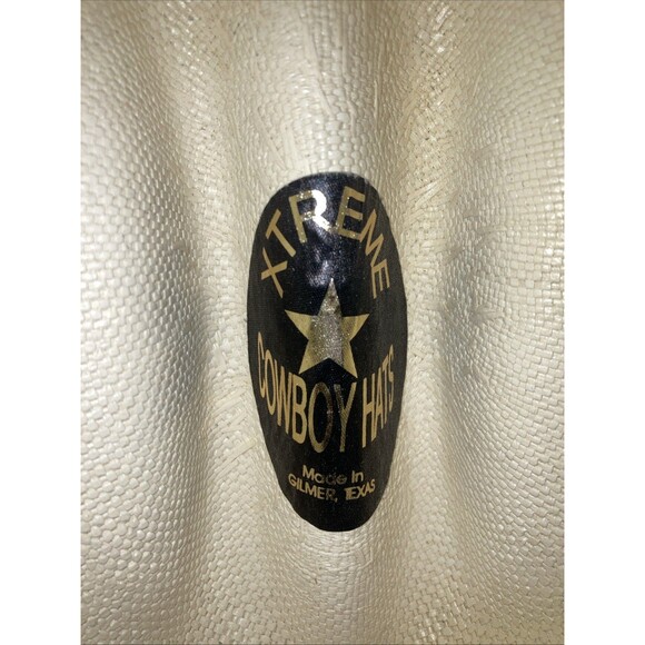 Custom Made Xtreme Straw Cowboy Hat  Black Band 6-7/8 Bling Rodeo Feather Skull main image 8